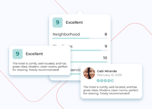 Hotel booking platform displaying guest reviews and ratings to boost trust and conversion with Juniper Rating & Reviews module