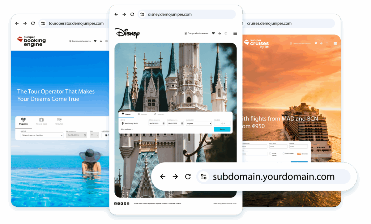 White Label website with custom domain for travel companies