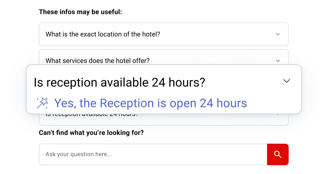 FAQs by AI provides real-time answers during booking