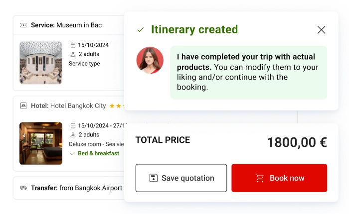 AI Trip Planner Step 4: travel quote generated instantly