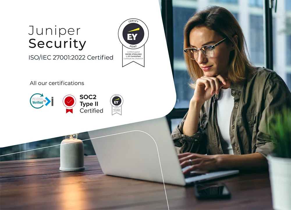 Juniper achieves ISO/IEC 27001:2022 certification: certified security for the Juniper Booking Engine